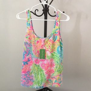 NWT Lilly Pulitzer cosmos silk tank sz XS